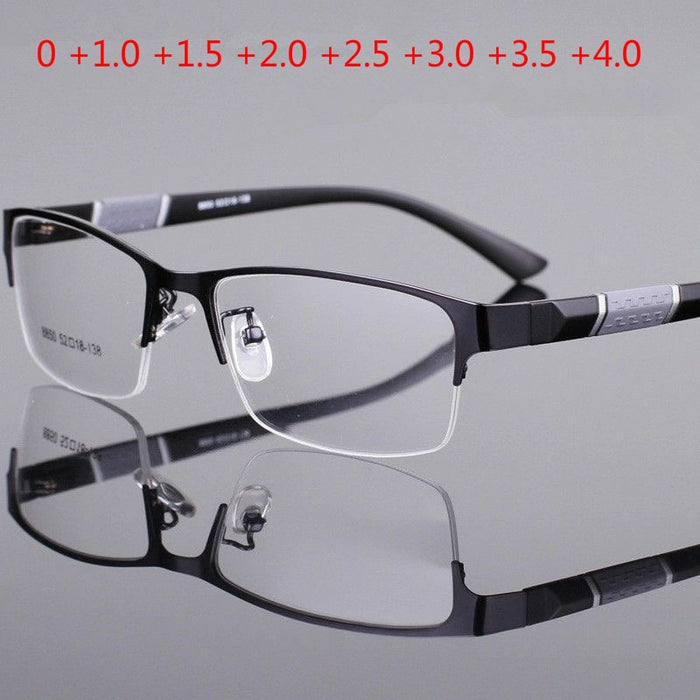 +1.0+1.5+2.0+2.5+3.0+3.5+4.0 Reading Glasses High Quality Half-frame Diopter Business Office Reading Glasses for Men and Women