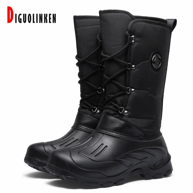 2021 Men Boots Waterproof Warm Fur Winter Men Snow Boots Outdoor Comfort Casual Camouflage Work Fishing Boot Mid-Calf  Footwear