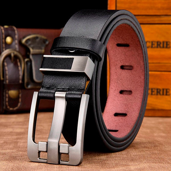 [DWTS]Men Belt Male High Quality Leather Belt Men Male Genuine Leather Strap Luxury Pin Buckle Fancy Vintage Jeans Free Shipping