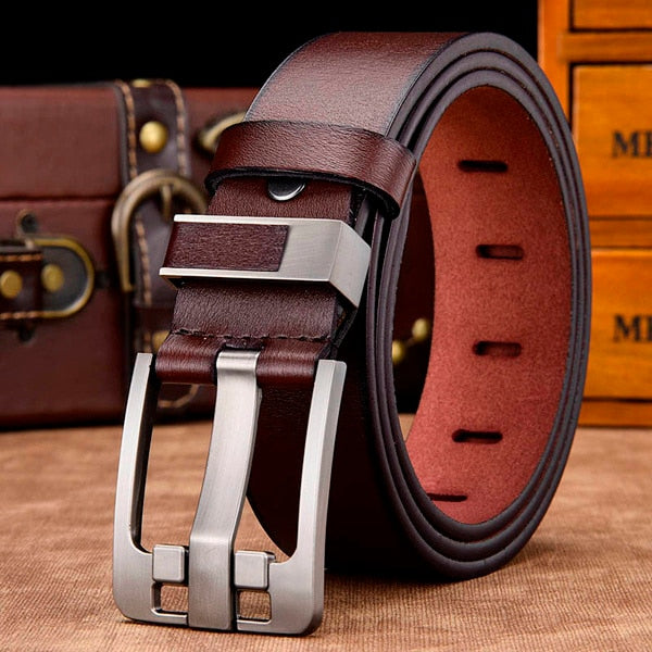 [DWTS]Men Belt Male High Quality Leather Belt Men Male Genuine Leather Strap Luxury Pin Buckle Fancy Vintage Jeans Free Shipping