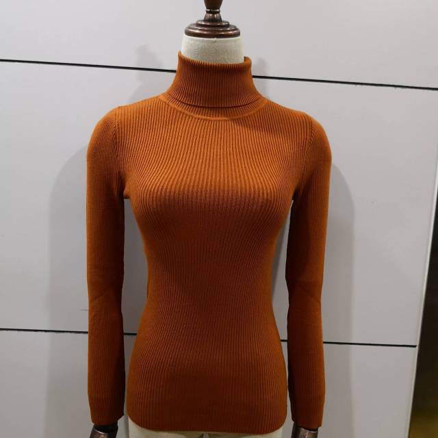 Bonjean Autumn Winter Knitted Jumper Tops turtleneck Pullovers Casual Sweaters Women Shirt Long Sleeve Tight Sweater Girls