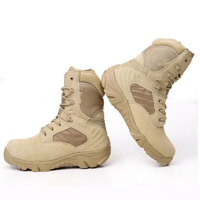 Army Combat Boots Military Boots Men Hiking Shoes Breathable Tactical Combat Desert Training Size 39-47 Anti-Slip Trekking Shoes