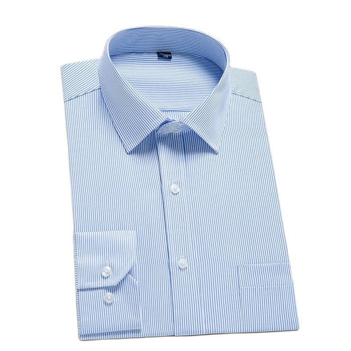 Men's Dress Shirt Regular Fit Solid Formal Business Social Shirts White Clothes 6XL 7XL 8XL