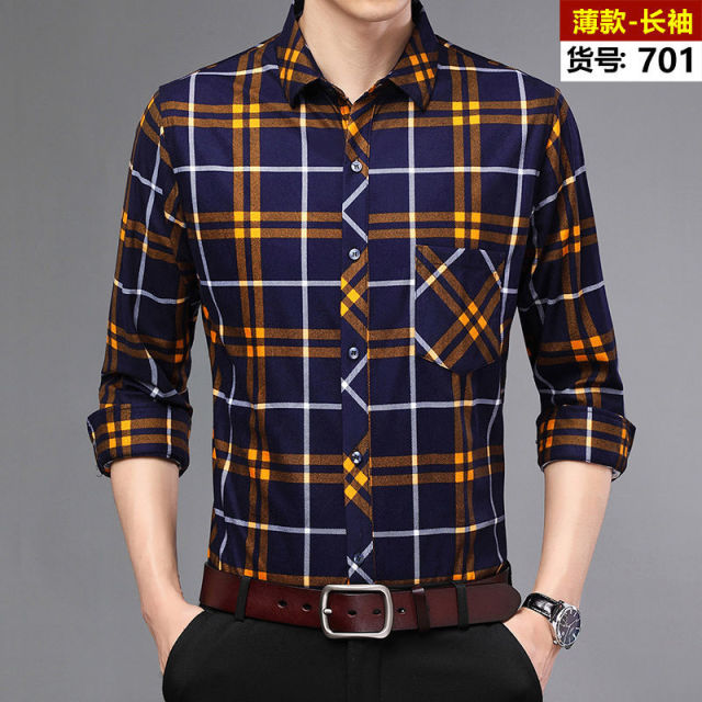 2021 Winter Mens Fashion Warm Long Sleeve Plaid Shirt Thick Fleece Lined Soft Casual Flannel Warm Dress Shirt Plus Size 5XL 6XL