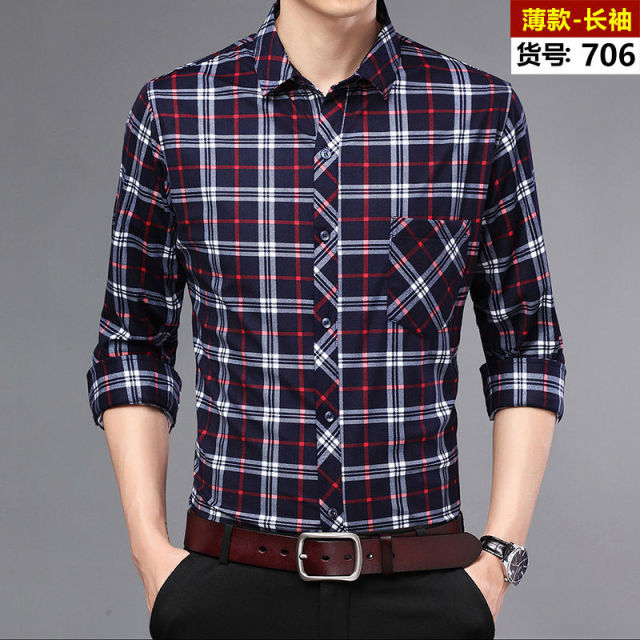 2021 Winter Mens Fashion Warm Long Sleeve Plaid Shirt Thick Fleece Lined Soft Casual Flannel Warm Dress Shirt Plus Size 5XL 6XL