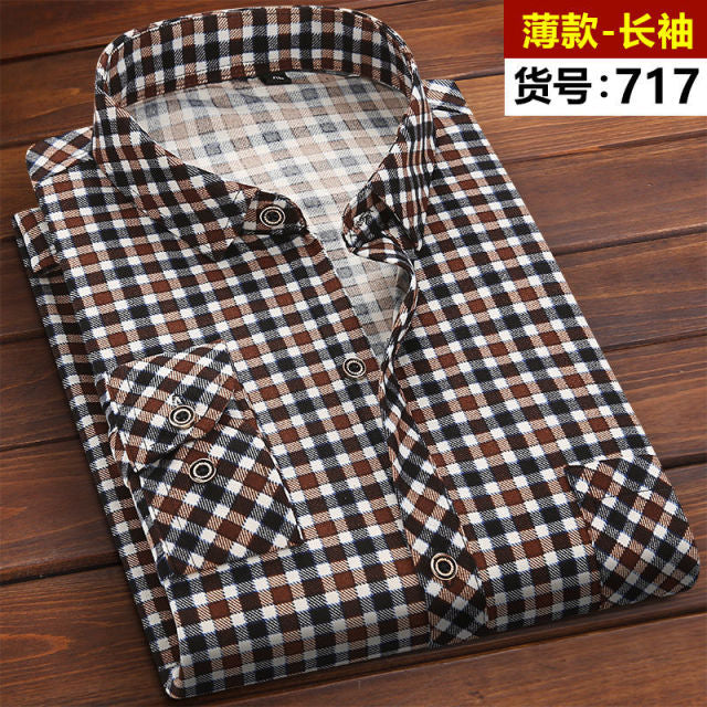 2021 Winter Mens Fashion Warm Long Sleeve Plaid Shirt Thick Fleece Lined Soft Casual Flannel Warm Dress Shirt Plus Size 5XL 6XL