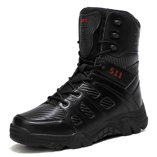 New Men's Military Boots High Top Outdoor Hiking Shoes Men Anti-collision Quality Army Tactical Boots