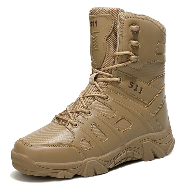 New Men's Military Boots High Top Outdoor Hiking Shoes Men Anti-collision Quality Army Tactical Boots