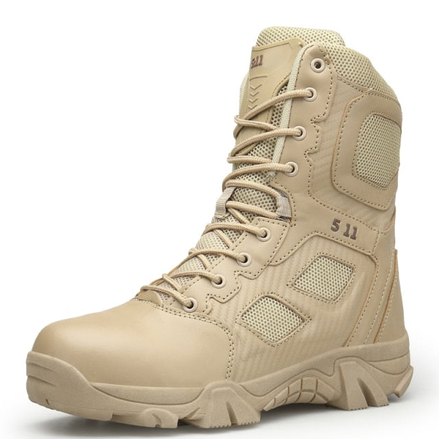 New Men's Military Boots High Top Outdoor Hiking Shoes Men Anti-collision Quality Army Tactical Boots