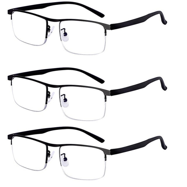 Progressive Multifocus Computer Reading Glasses Blue Light Blocking Titanium Alloy Spring Hinge Multifocal Readers Eyeglasses