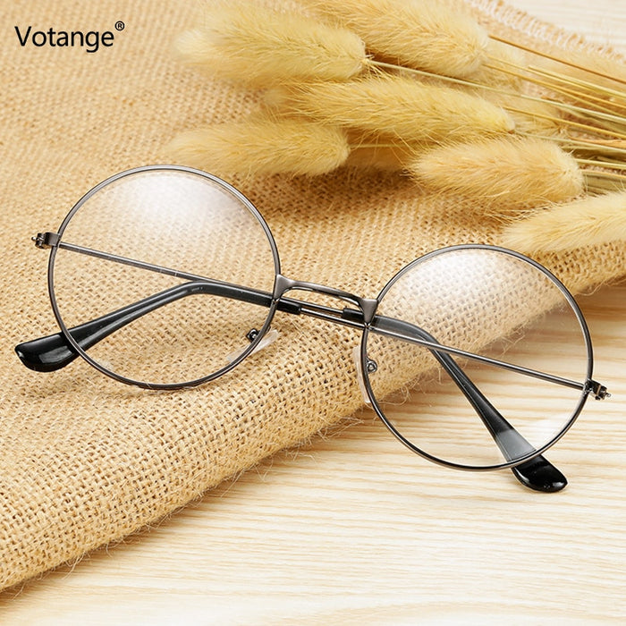 Women Eyeglasses Plain Glasses Optical Frames Metal Round Glasses Frame Literary Retro Eyeware Men Student Computer Goggles E020